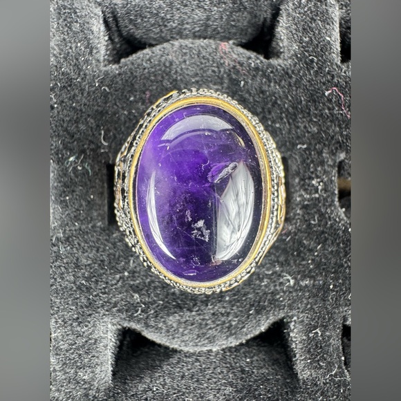 KAR Other - KAR 925K Stamped Sterling Silver Amethyst Men's Ring size 9